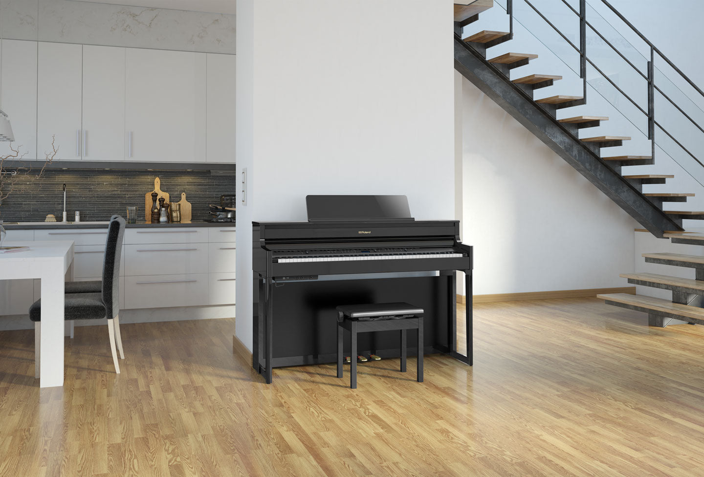 Roland HP704 - Zwart Hoogglans