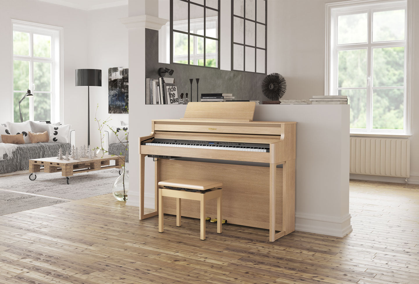 Roland HP-704 light oak